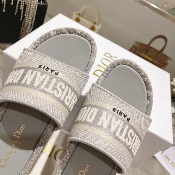 Christian Dior Oblique Denim D-Way Platform Sandal in Gray - Picture 5 of 9